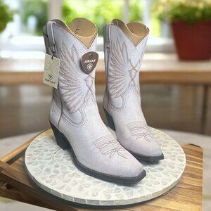 Ariat Goldie Distressed White Western Cowboy Boots Women’s 11 C Wide 10033887